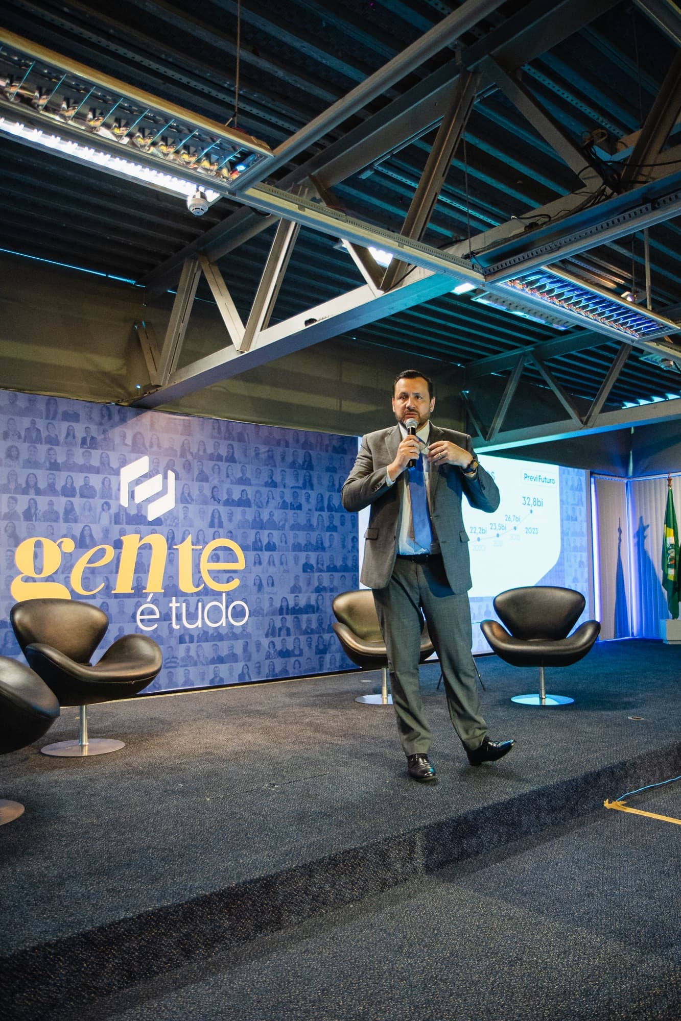 Encontro Gente é Tudo do Banco do Brasil em Fortaleza, registro 10 — painéis, plateia e bastidores